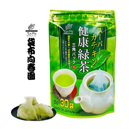 日本袋布向春園三角立體茶包 兒茶素綠茶沖泡實況
